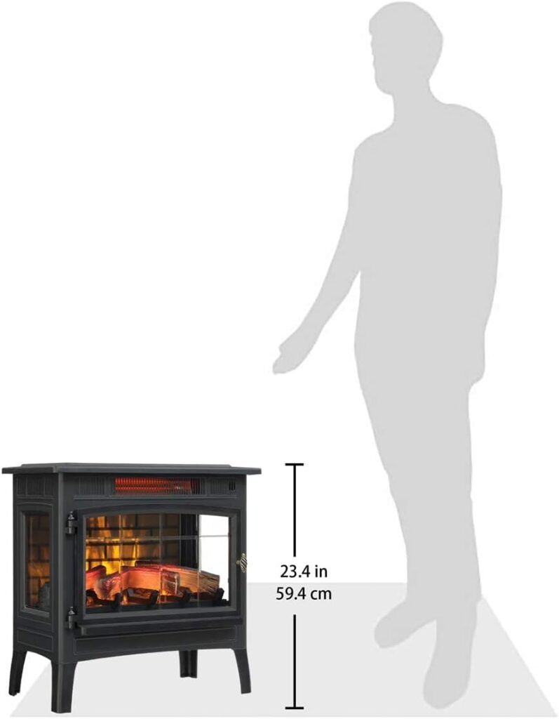Duraflame Electric Infrared Quartz Fireplace Stove with 3D Flame Effect, Black