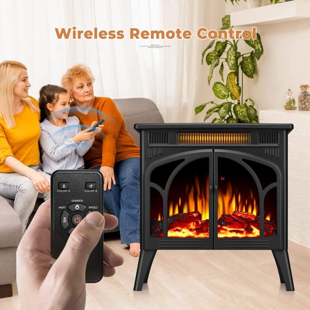 Electric Fireplace Heater Portable Electric Fireplace Heater Indoor,Black