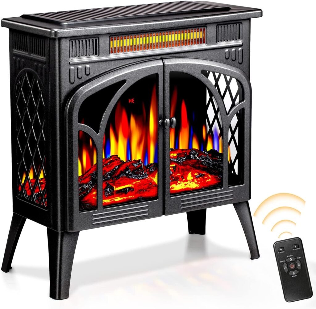 Electric Fireplace Heater Portable Electric Fireplace Heater Indoor,Gray