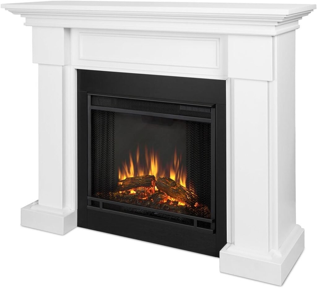 Real Flame White Hillcrest Electric Fireplace, Medium