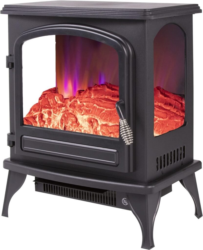 Comfort Zone Electric Fireplace Space Heater Furnace, LED Simulated Flame  Bed of Burning Embers, Stay Cool Housing, Overheat Sensor, Tip-Over Switch, Ideal for Home, Bedroom,  Office, 1,500W, CZFP6