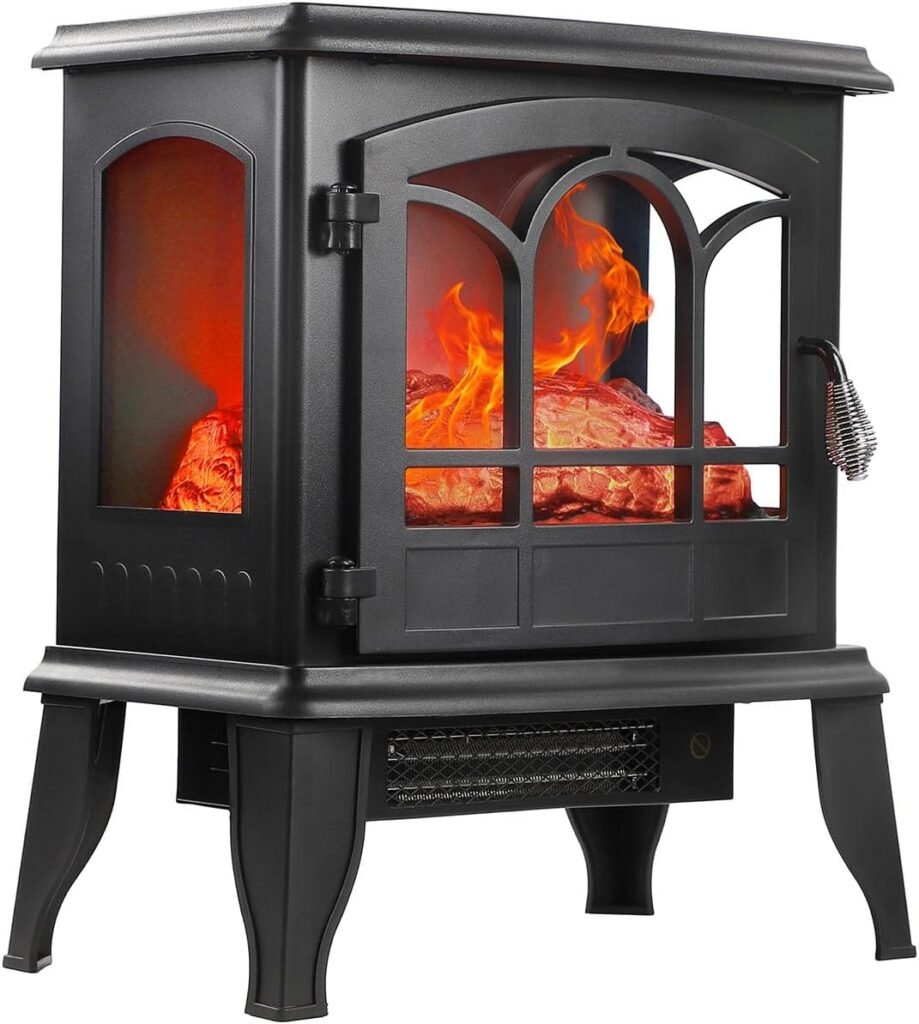 20 Electric Fireplace Heater, 1500w Electric Fire Place with 3D Flame Effect, Electric Wall Fireplace for The Living Room, Adjustable Infrared Heater, Overheat Protection, 400 Sq Ft Effective Space