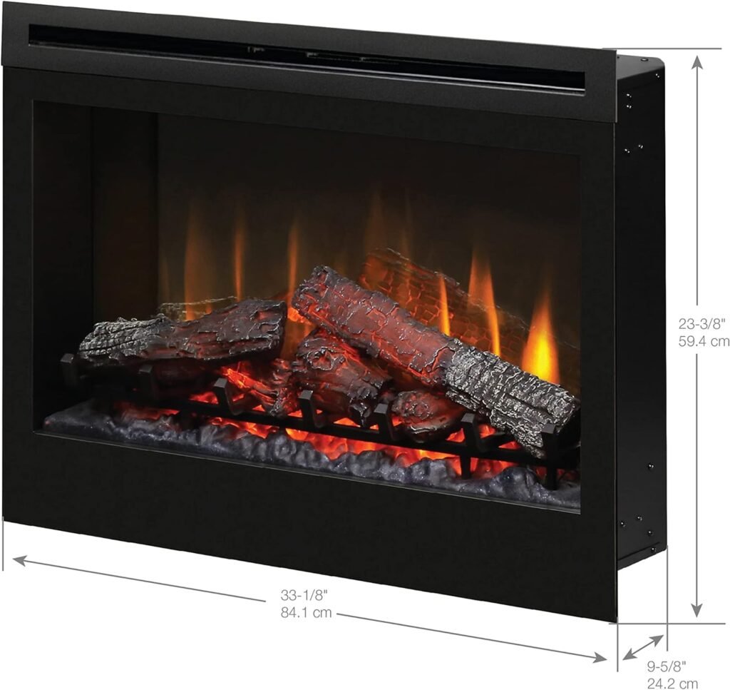 DIMPLEX DF3033ST 33 Electric Fireplace Insert, Model, 120V, 780W, 8.3 Amps, Black