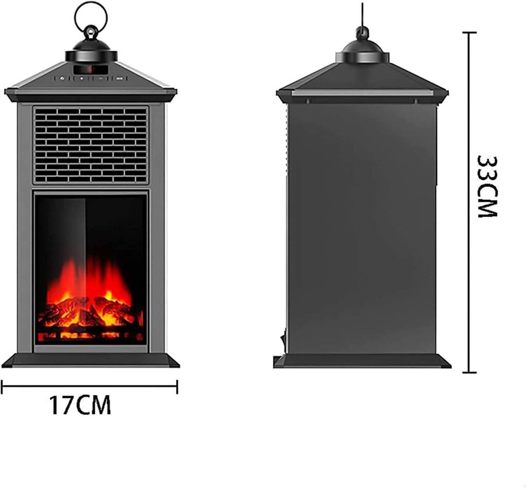 - Electric Fireplace Stove Heater with Log Wood Burner Effect-With Fire Flame Effect,Freestanding Portable for Home