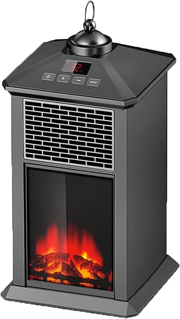 - Electric Fireplace Stove Heater with Log Wood Burner Effect-With Fire Flame Effect,Freestanding Portable for Home